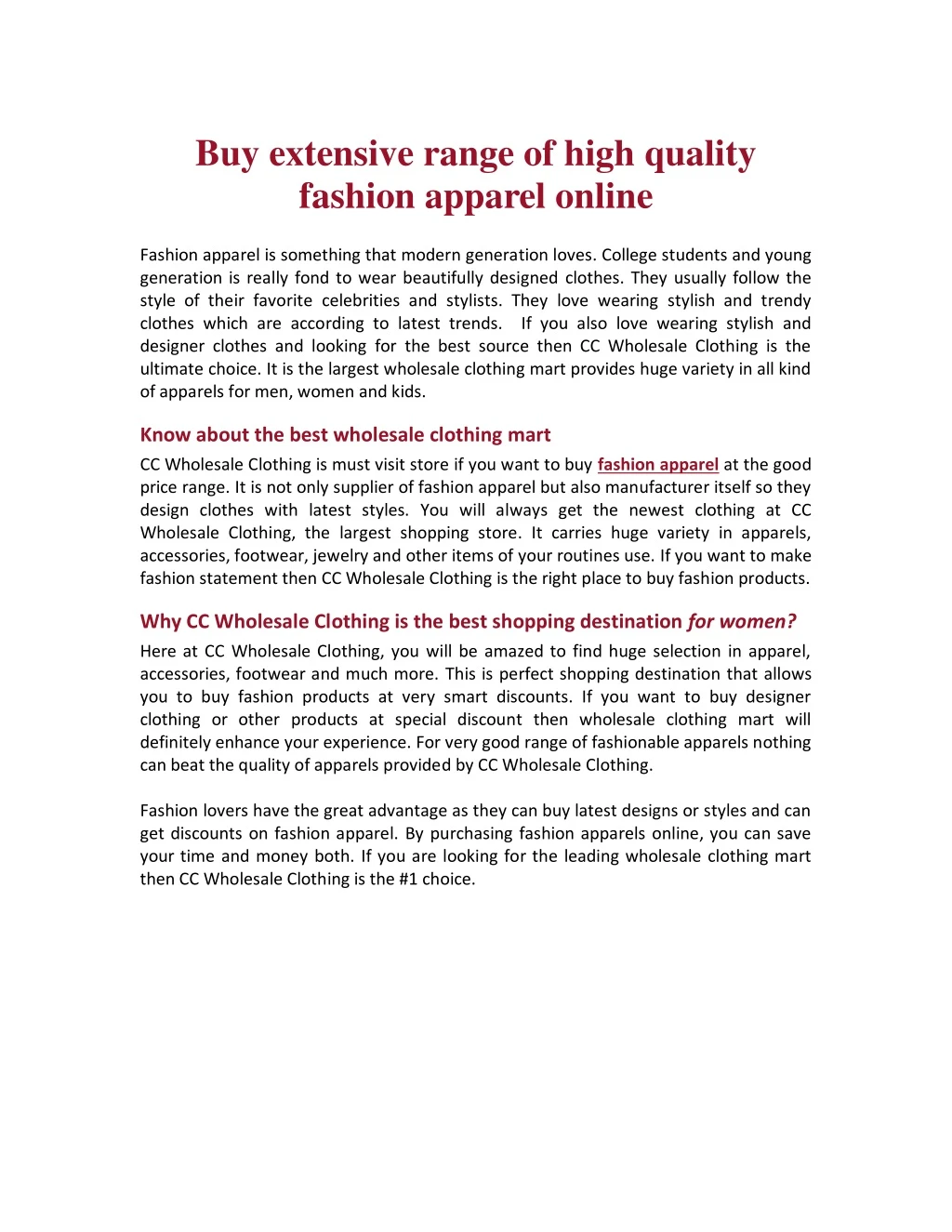buy extensive range of high quality fashion