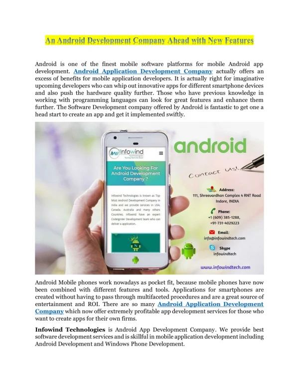 android is one of the finest mobile software