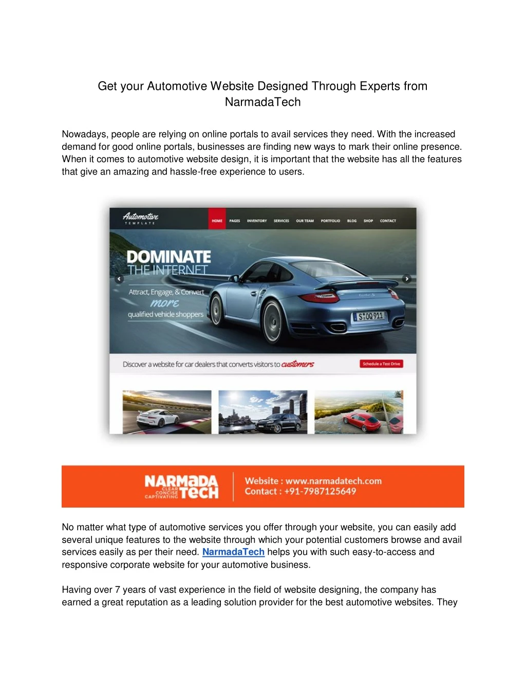 get your automotive website designed through