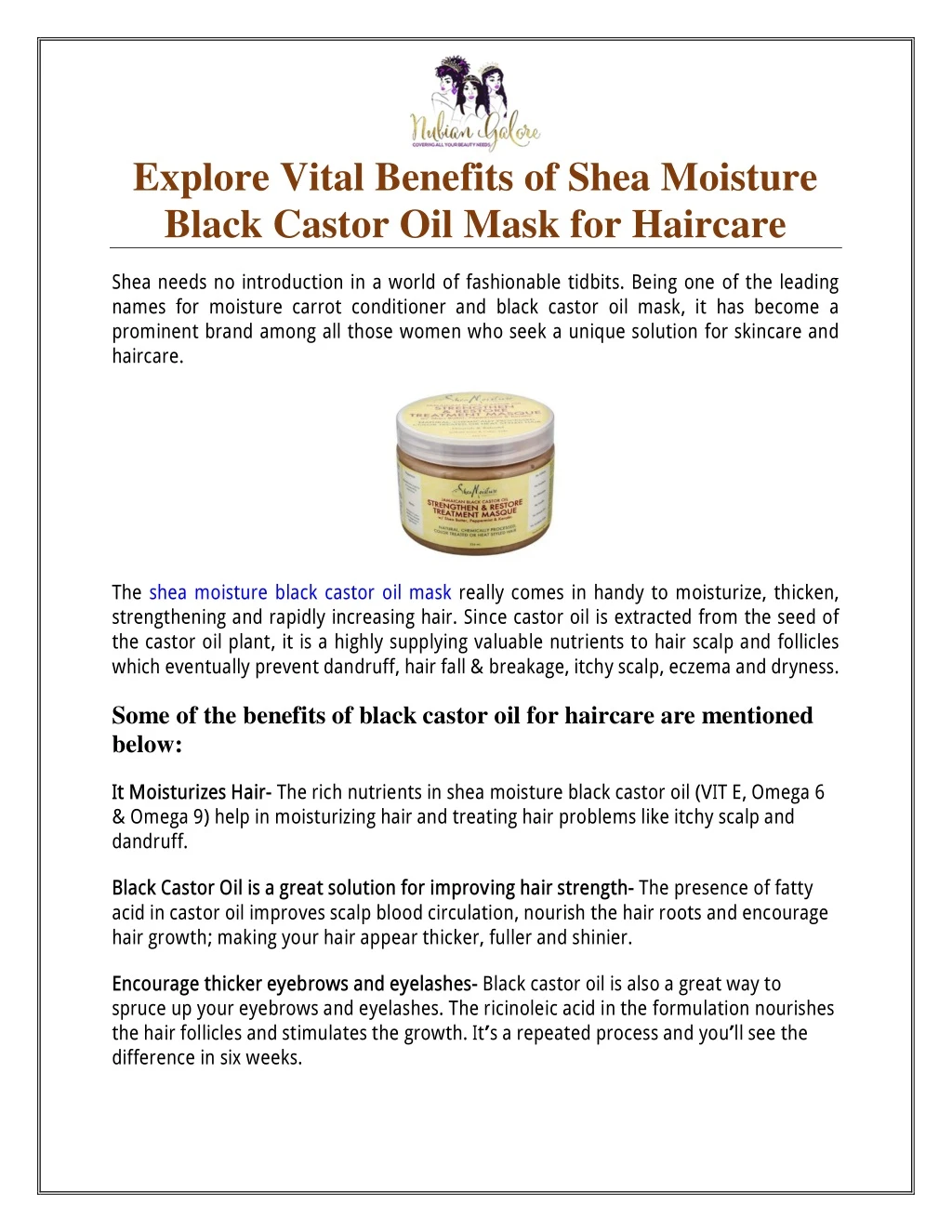 explore vital benefits of shea moisture black