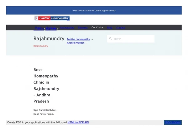 Best Homeopathy Clinics in Rajahmundry | Positive Homeopathy