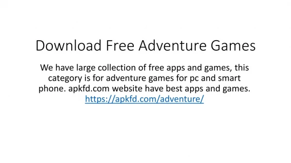 Free download adventure games