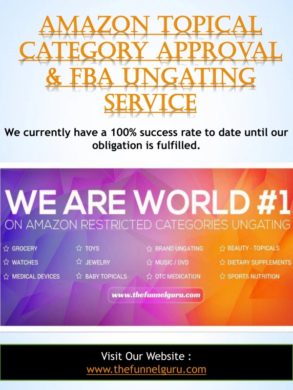 Amazon Topical Category Approval & Fba Ungating Service