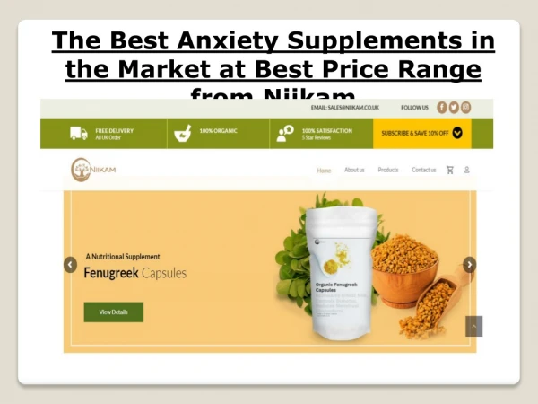 The Best Anxiety Supplements in the Market at Best Price Range from Niikam