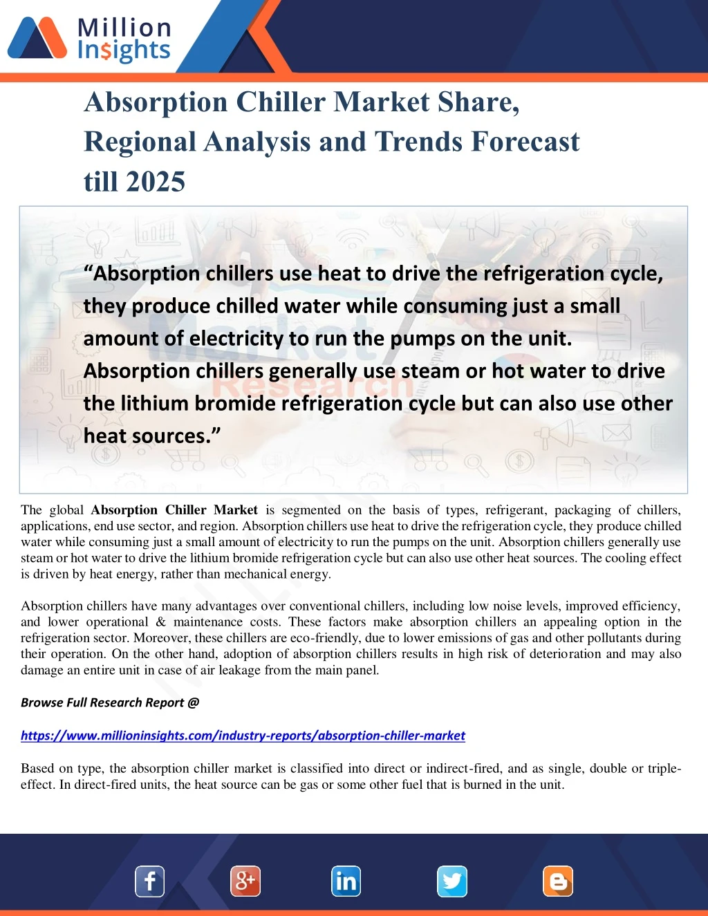 absorption chiller market share regional analysis