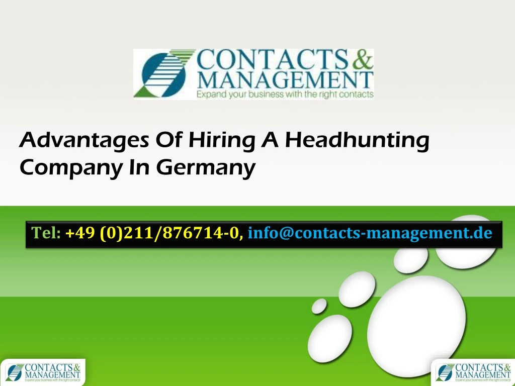 advantages of hiring a headhunting company