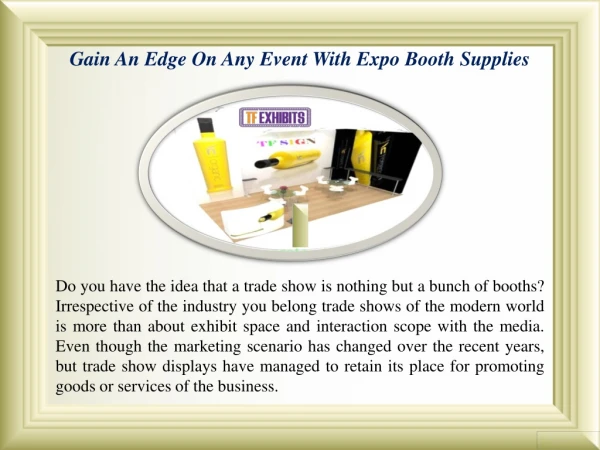 Gain An Edge On Any Event With Expo Booth Supplies
