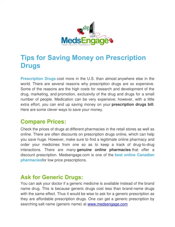 Tips for Saving Money on Prescription Drugs