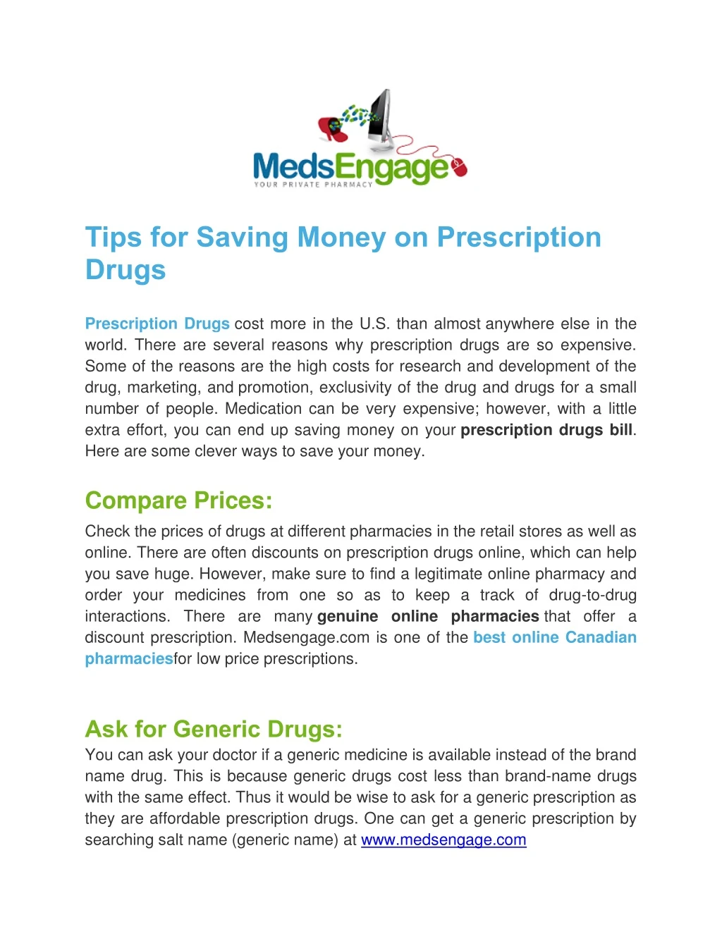 tips for saving money on prescription drugs