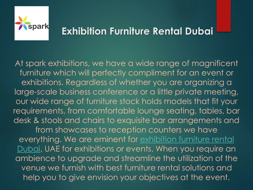 exhibition furniture rental dubai