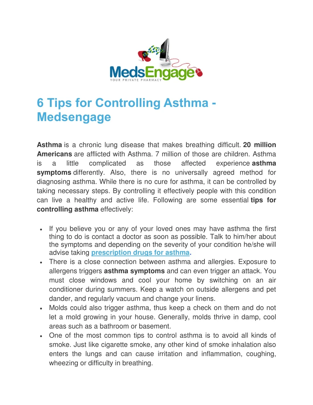 6 tips for controlling asthma medsengage