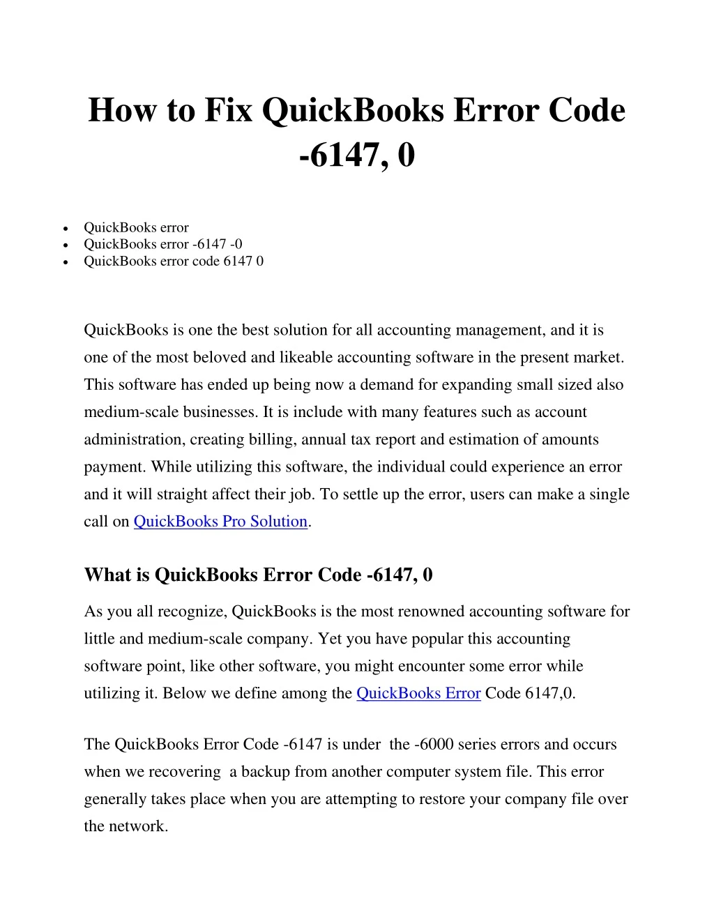 how to fix quickbooks error code 6147
