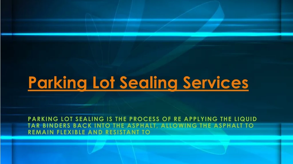 parking lot sealing services
