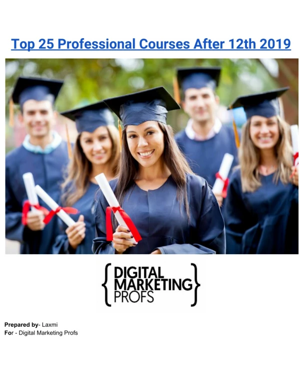 Top 25 Professional Courses After 12th-2019