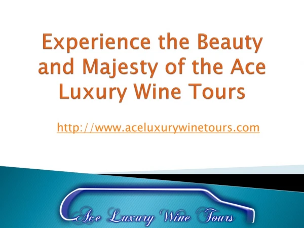 Experience the Beauty and Majesty of the Ace Luxury Wine Tours.