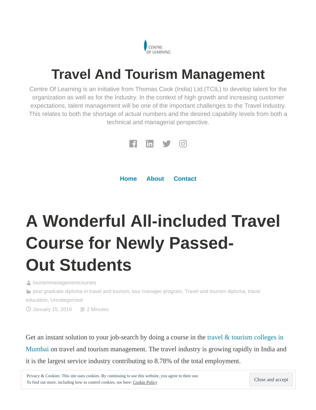 travel and tourism management