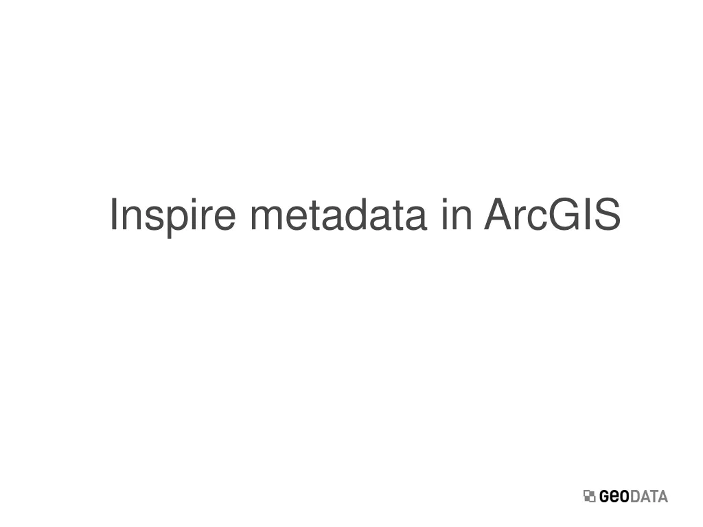 inspire metadata in arcgis