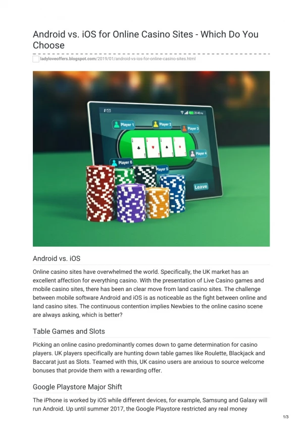 Android vs. iOS for Online Casino Sites - Which Do You Choose