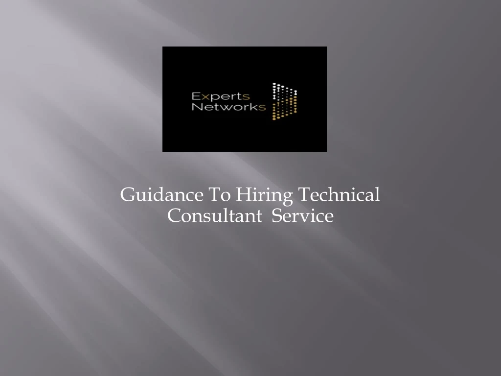 guidance to hiring technical consultant service