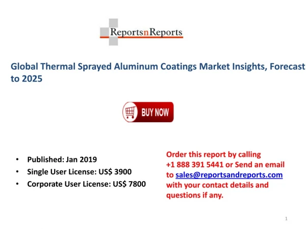 Thermal Sprayed Aluminum Coatings Market: Global Industry Trends, Share, Size, Growth, Opportunity and Forecast 2019-202