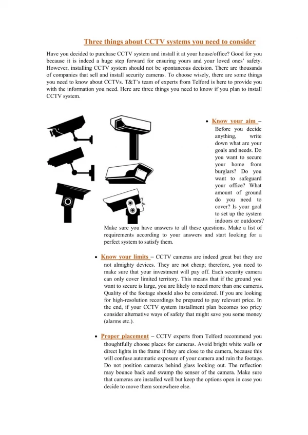 Three things about CCTV systems you need to consider