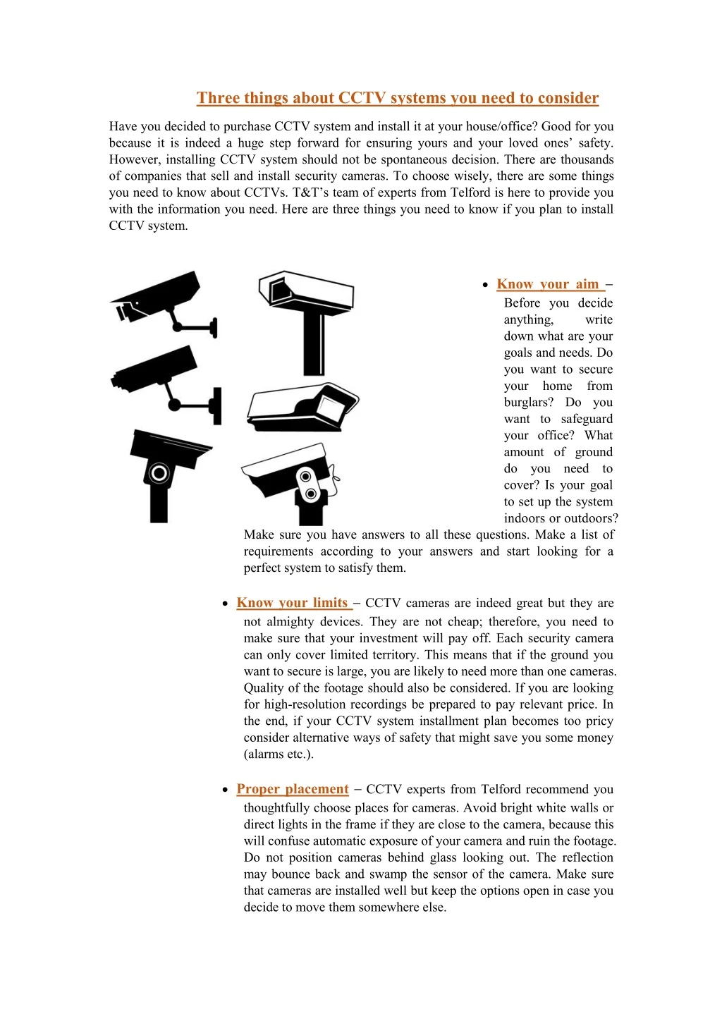 three things about cctv systems you need