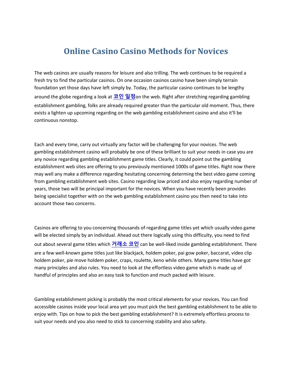 online casino casino methods for novices