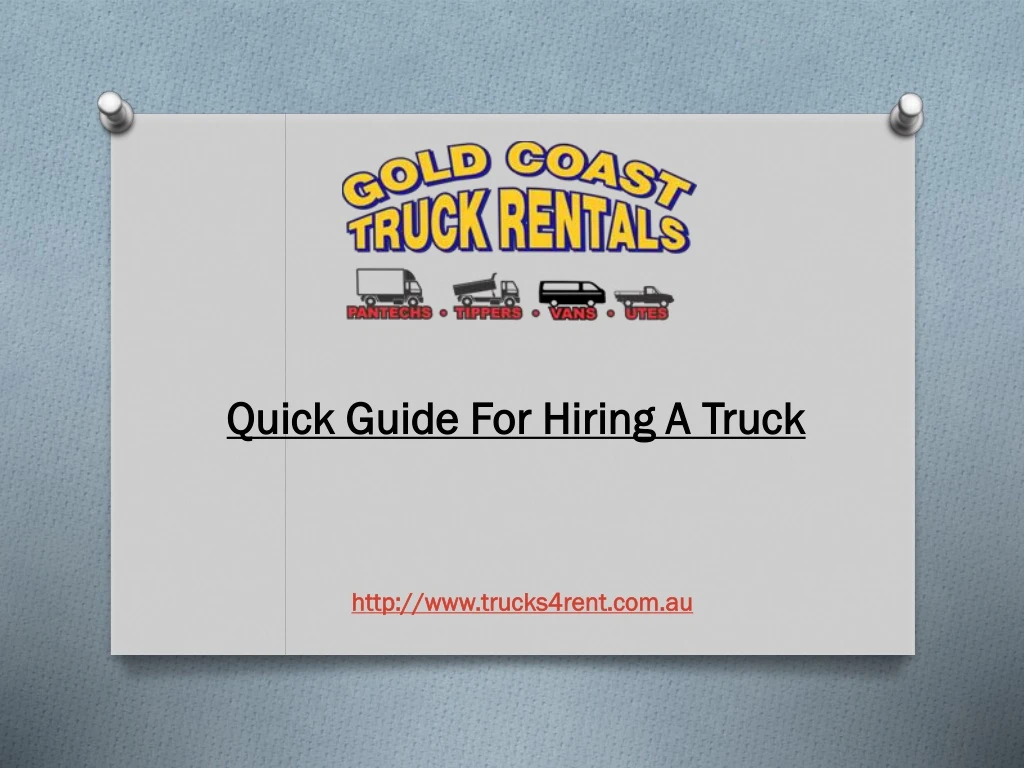 quick guide for hiring a truck