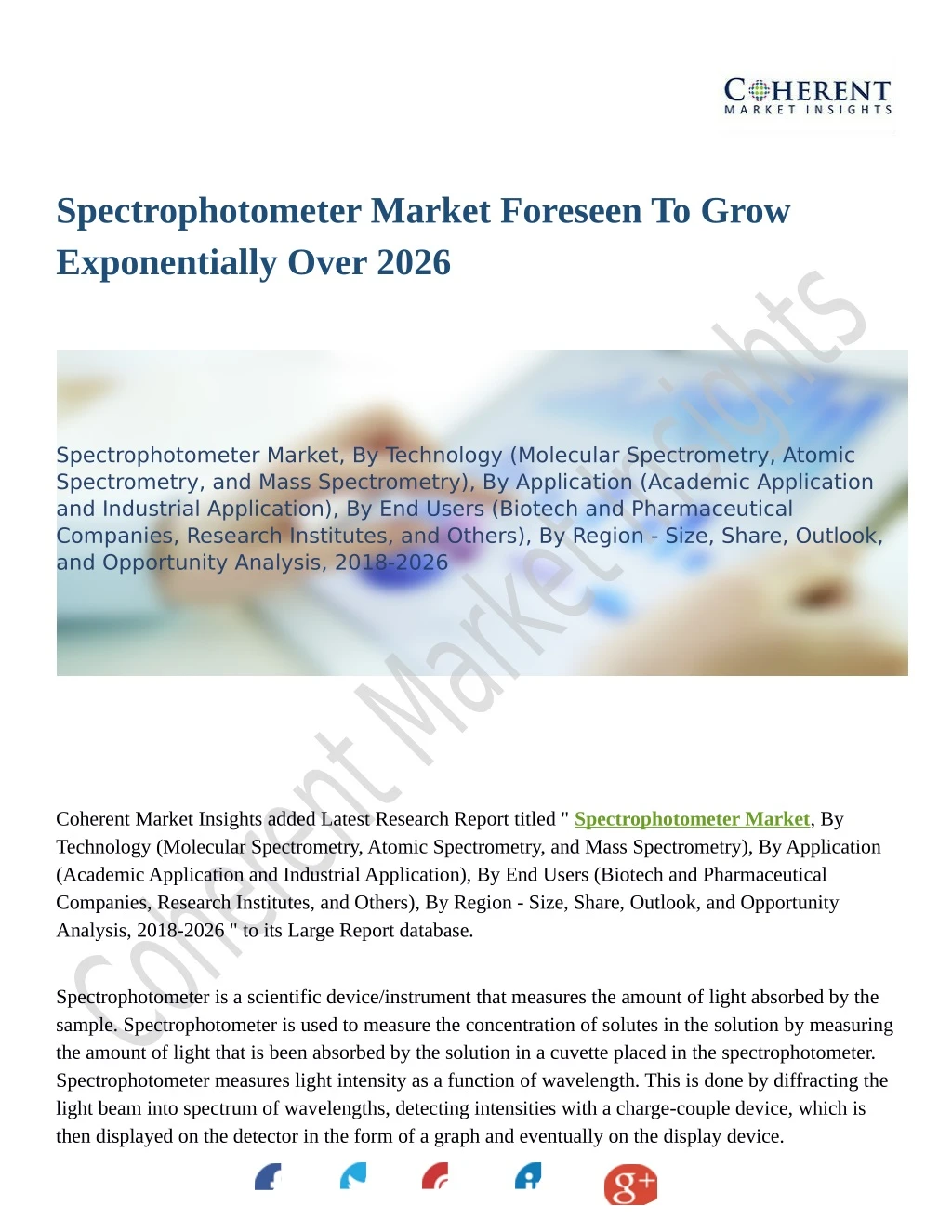 spectrophotometer market foreseen to grow
