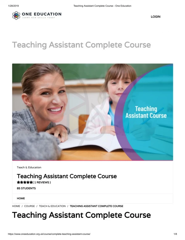 Teaching assistant complete course - One Education