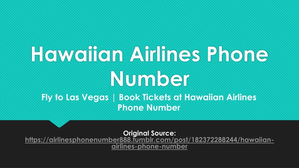 hawaiian airlines phone number