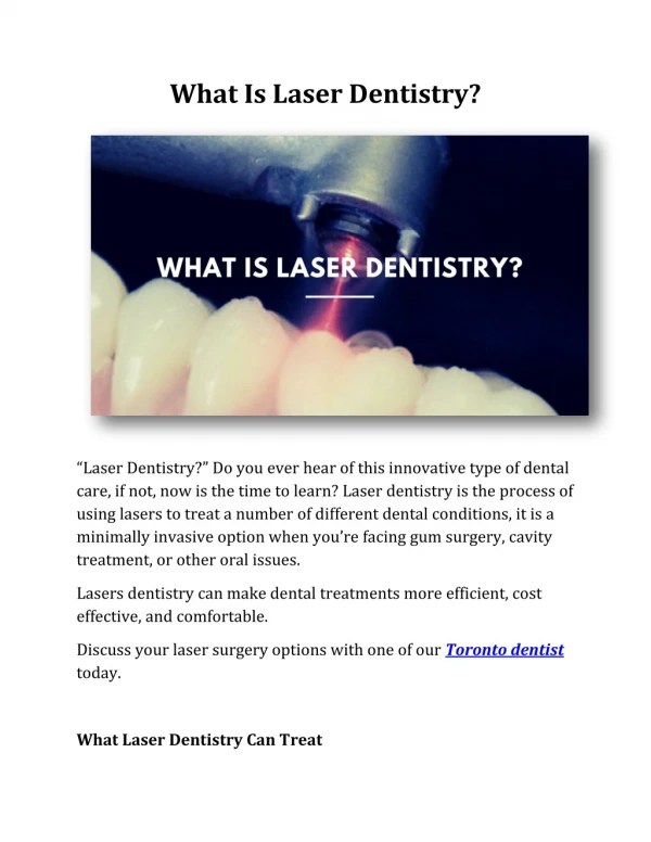 What Is Laser Dentistry?
