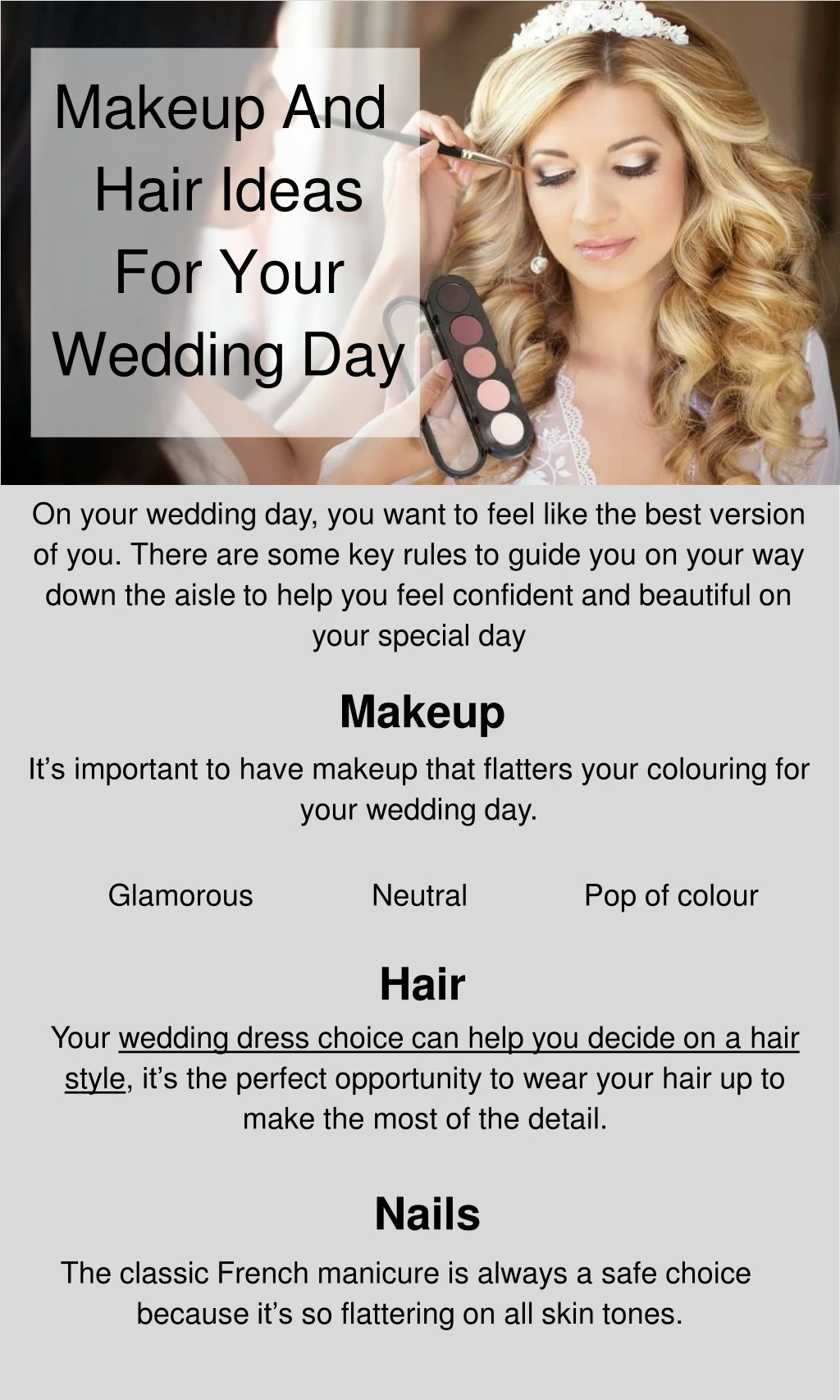 makeup and hair ideas for your wedding day