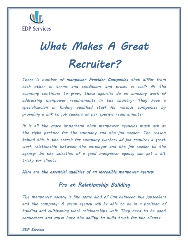 What Makes A Great Recruiter?