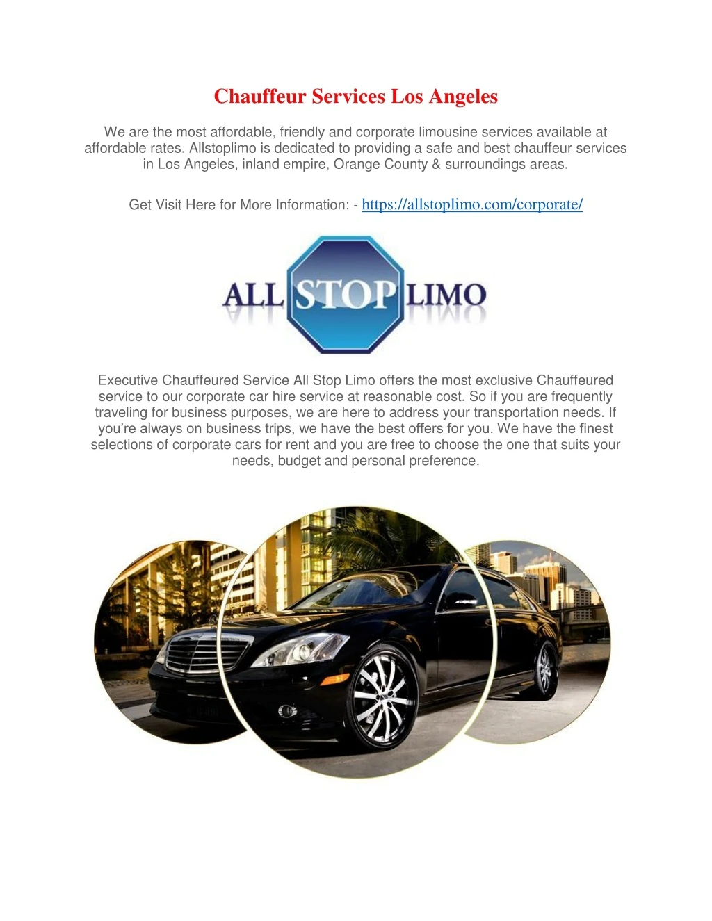 chauffeur services los angeles we are the most