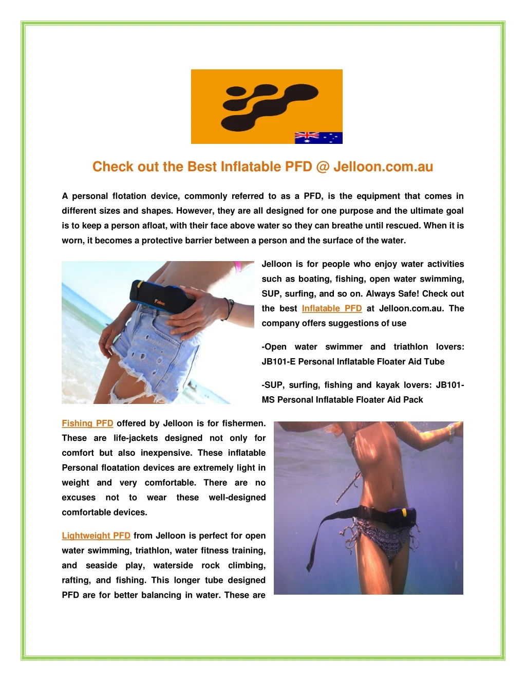 check out the best inflatable pfd @ jelloon com au