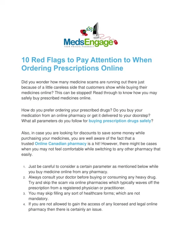10 Red Flags to Pay Attention to When Ordering Prescriptions Online