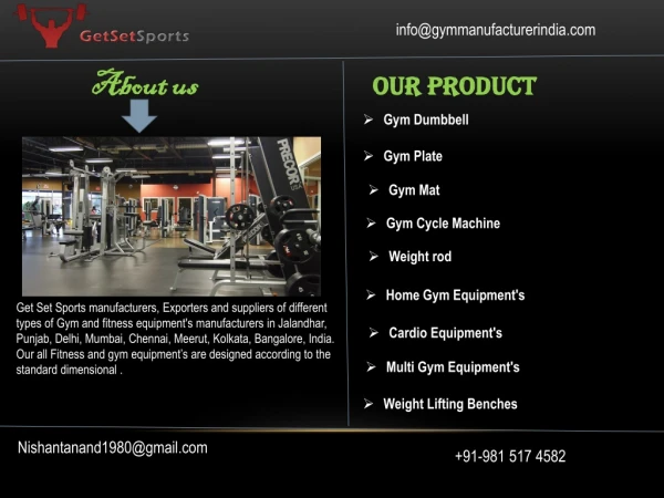Get the Equipment from the Experienced Gym Equipment Manufacturers in India