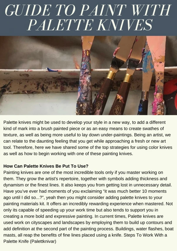Guide To Paint With Palette Knives!