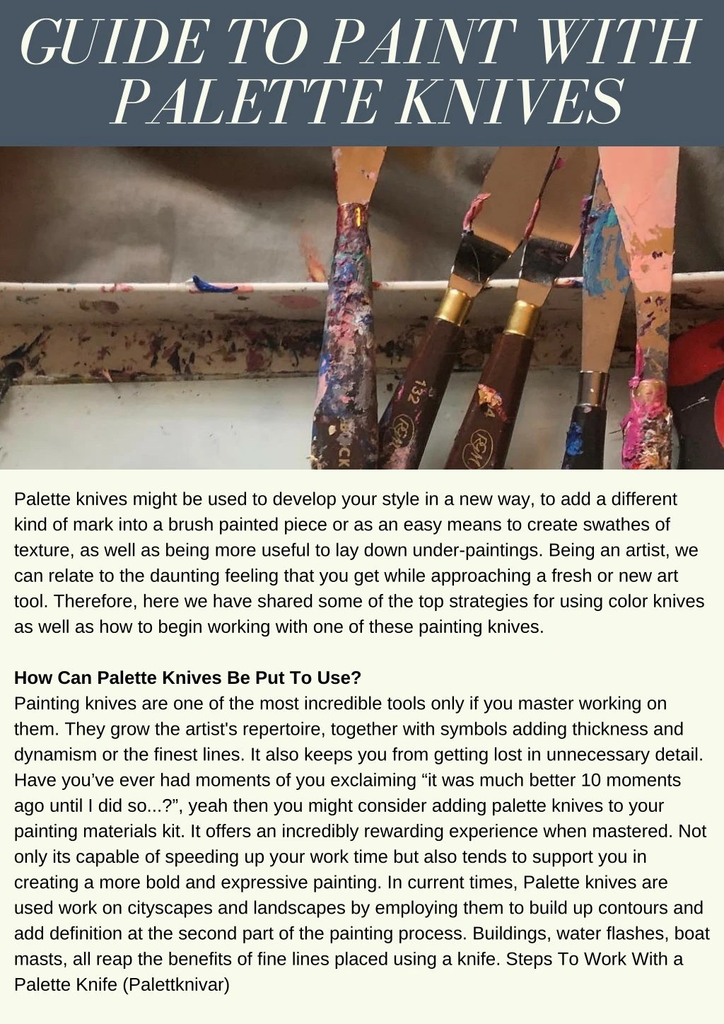 guide to paint with palette knives