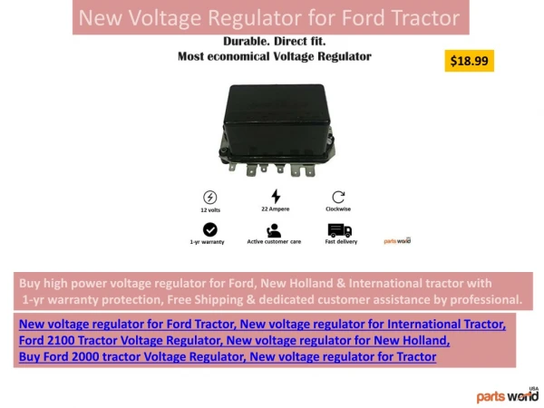 New Voltage Regulator for Ford Tractor