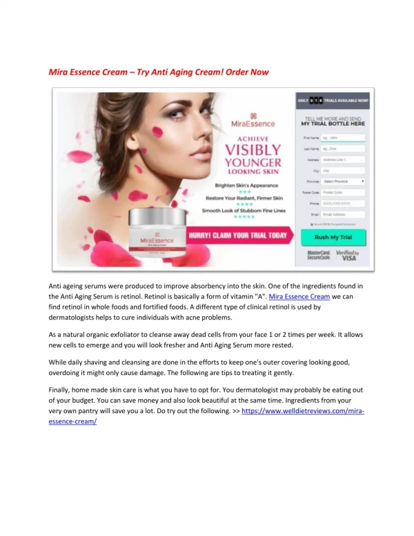 Mira Essence Cream - Reduce Anti Aging Signs & Dark Spots