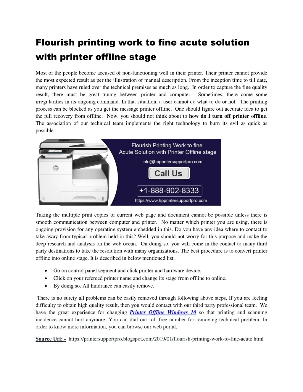 flourish printing work to fine acute solution