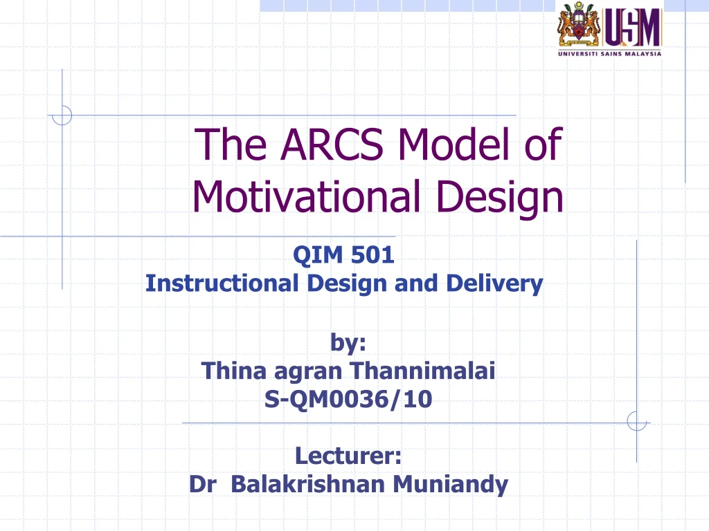 the arcs model of motivational design