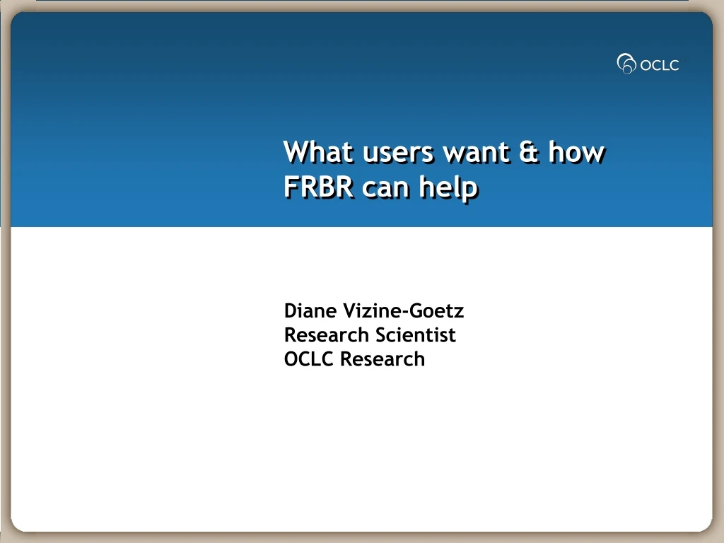 what users want how frbr can help