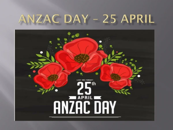 Anzac Day – 25 April