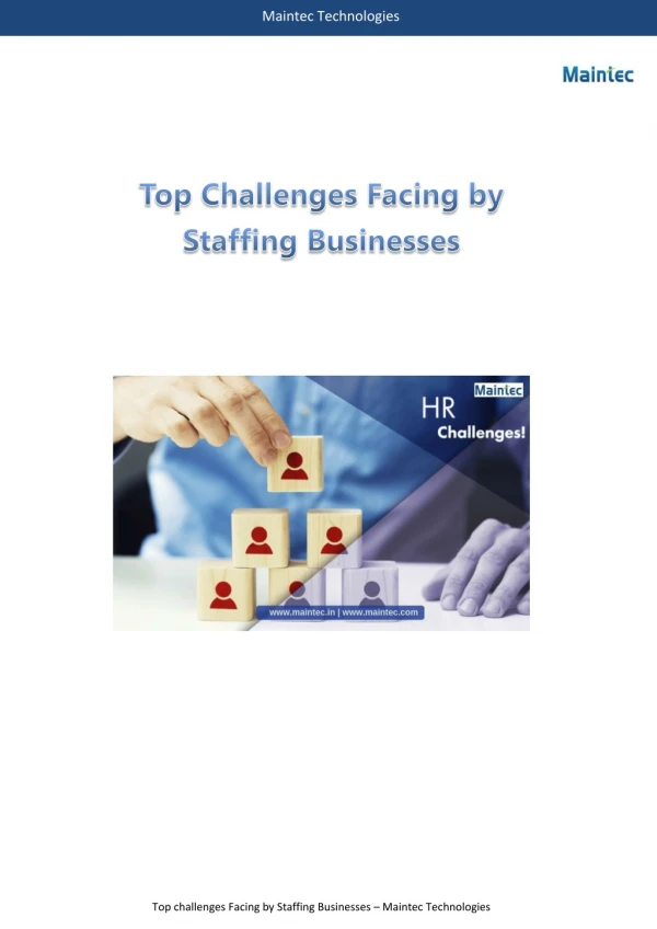 Top Challenges Facing By Staffing Businesses