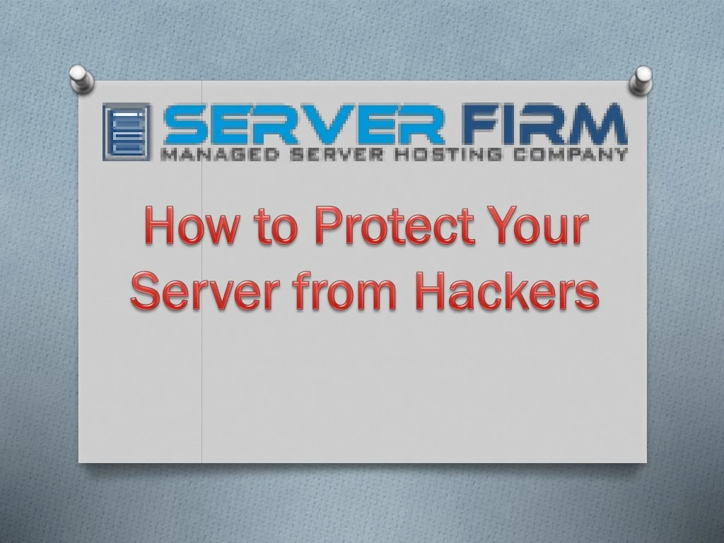 how to protect your server from hackers