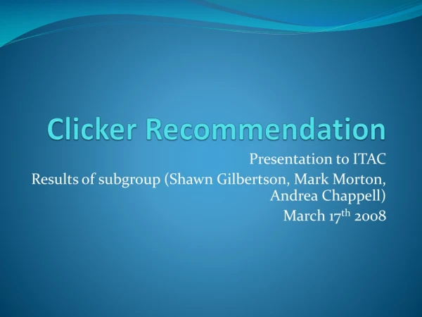 Clicker Recommendation