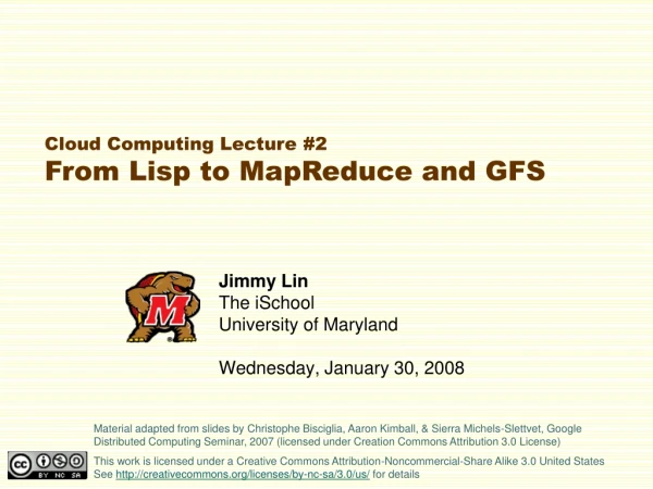 Jimmy Lin The iSchool University of Maryland Wednesday, January 30, 2008